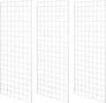 NEESEEYEE Heavy Duty Commercial Grade Gridwall Panels – Grid Panel for Any Retail Display, 2’ Width x 5’ Height, 3 Gridwall Panels Per Carton (White Finish)