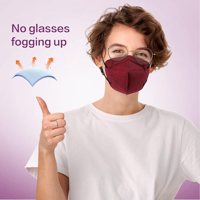Miuphro KN95 Face Mask, 5-Layer Design Cup Dust Safety KN95 Masks 25 Pack - Image 4
