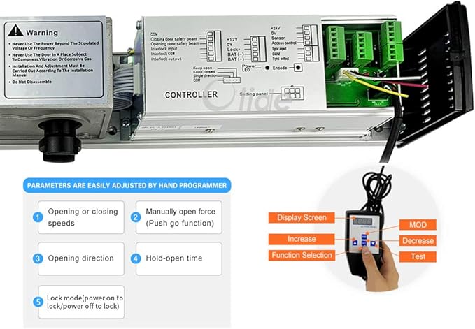 Olideauto Automatic Door Operator,Pair with 2 PCS Wired Slim Touchless Activation Switches Olide-514