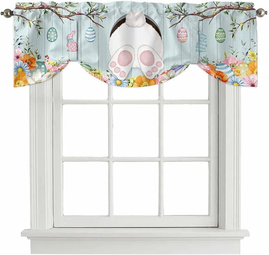 Easter Bunny Tie Up Valance Curtains by Unknown