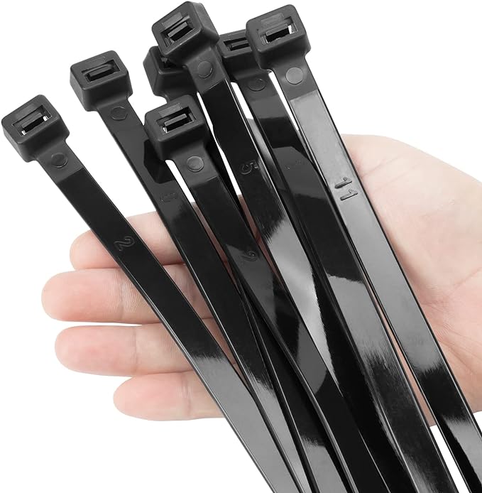 XINGO 20 inch Black Zip Ties Heavy Duty 40 PCS, 250 LBS Ultra Strong Plastic Wire Ties, Large Cable Ties Extra Long Tie Wraps, Indoor and Outdoor UV Resistant