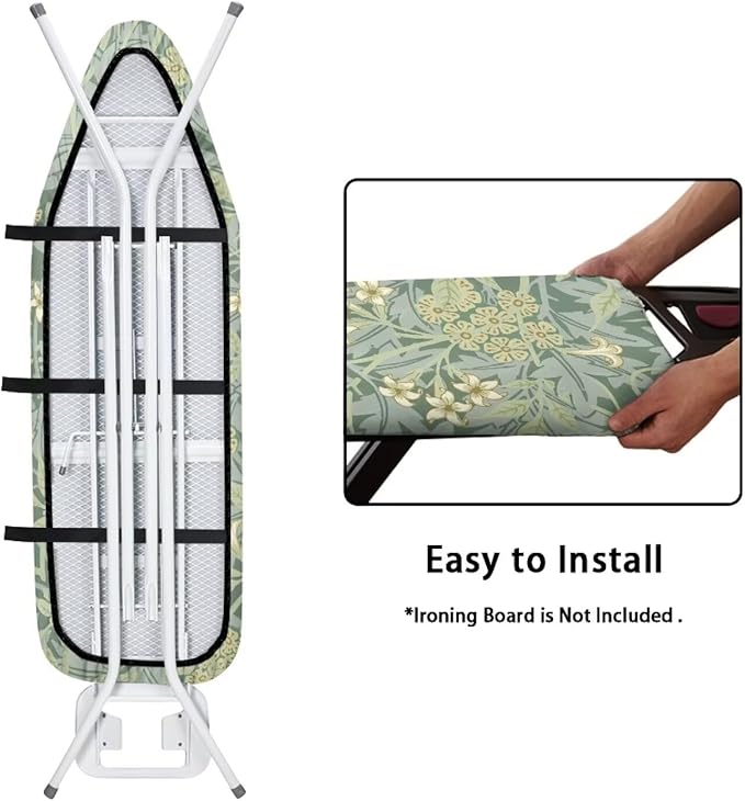 ZCFYGDX 15x54 in Ironing Board Covers Easy to Install Resistant,Elastic Edge 3 Nylon Buckle Strap Fasteners Breathable & Wear-Resistant,Resist Scorch Staining Protective Cover William Morris Prints