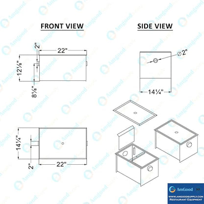 20 LB Carbon Steel Grease Trap Interceptor - Image 3