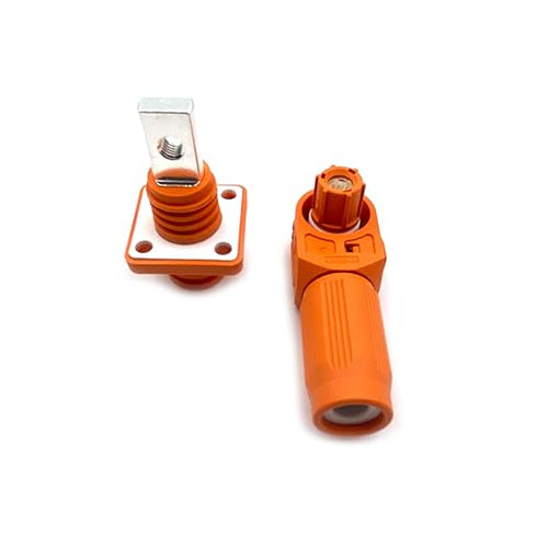250A-350A 1500V Battery Energy Storage Connector, 70-120mm² High Current Connectors Quick Plug Terminal Orange Right Angle Plug and Socket IP67 Waterproof Power Adapter Threaded Wiring