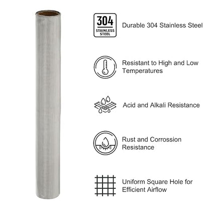 PATIKIL 40" L x 16" W Woven Wire Mesh, 350 Mesh 304 Stainless Steel Air Vent - Image 3