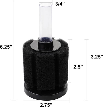 AQUANEAT Aquarium Air Powered Sponge Filter, Fish Tank Bio Bubble Filter - Image 2