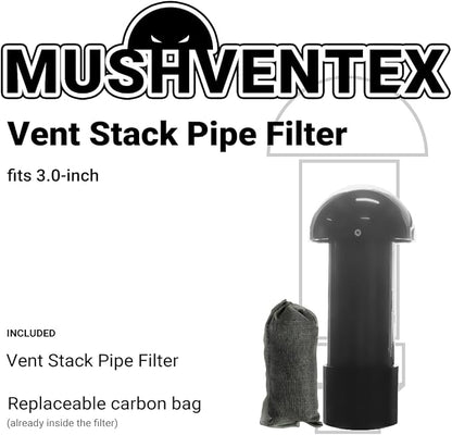Vent Stack Pipe Filter with Mushroom Cap | Eliminates Outdoor Odors | Fits - Image 2
