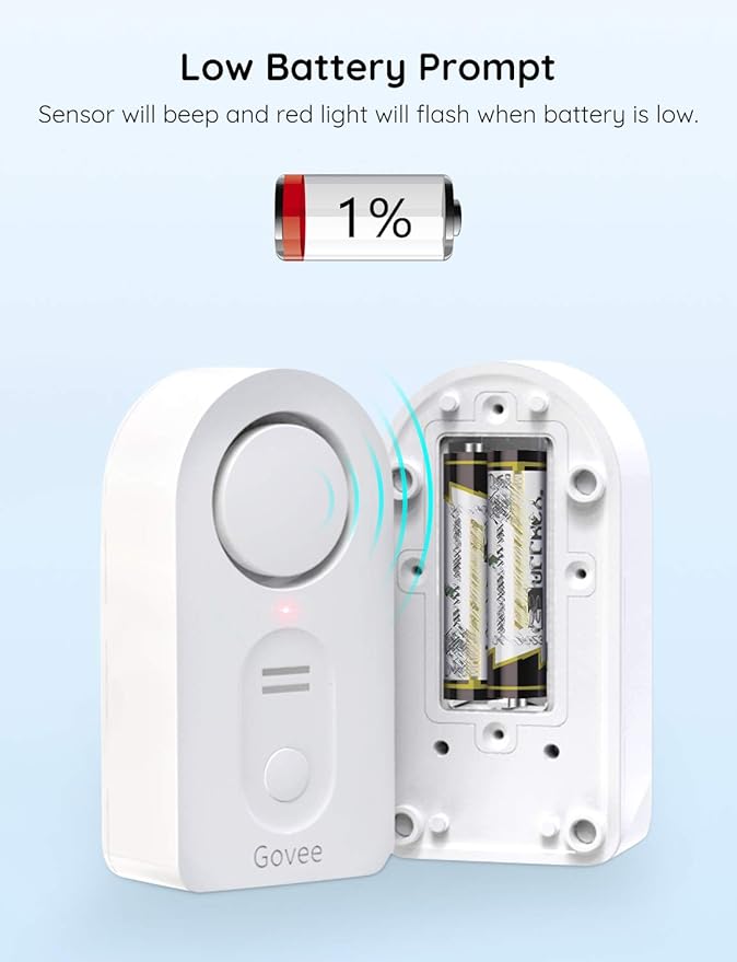 Govee Water Leak Detectors 2 Pack, 100dB Adjustable Audio Alarm Sensor, Sensitive Leak and Drip Alert, for Kitchen Bathroom Basement (Cannot Connect to Wi-Fi Directly)