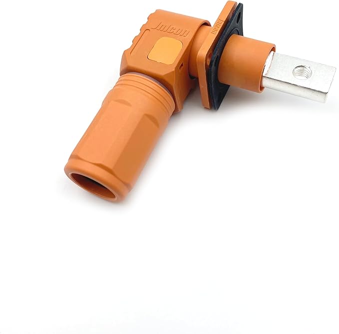 1 Set Battery Energy Storage Connector, 100A 16mm² High Current Connectors Quick Plug Terminal Orange Right Angle Plug and Socket IP67 Waterproof Power Adapter (100A, Orange)