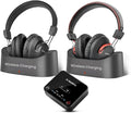 Avantree HT41899 Plus 2 - Dual Bluetooth Wireless Headphones for TV Watching with Transmitter & Charging Docks, aptX Adaptive & Low Latency Support, Compatible with Optical & 3.5mm AUX TVs