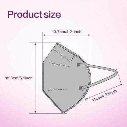 Miuphro KN95 Face Mask 50 Pack, Disposable Respirator Masks, 5 Layer Design - Image 2