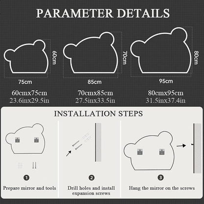 LTSRLL LED Vanity Mirror Cute Bear Decorative Mirror - Image 8