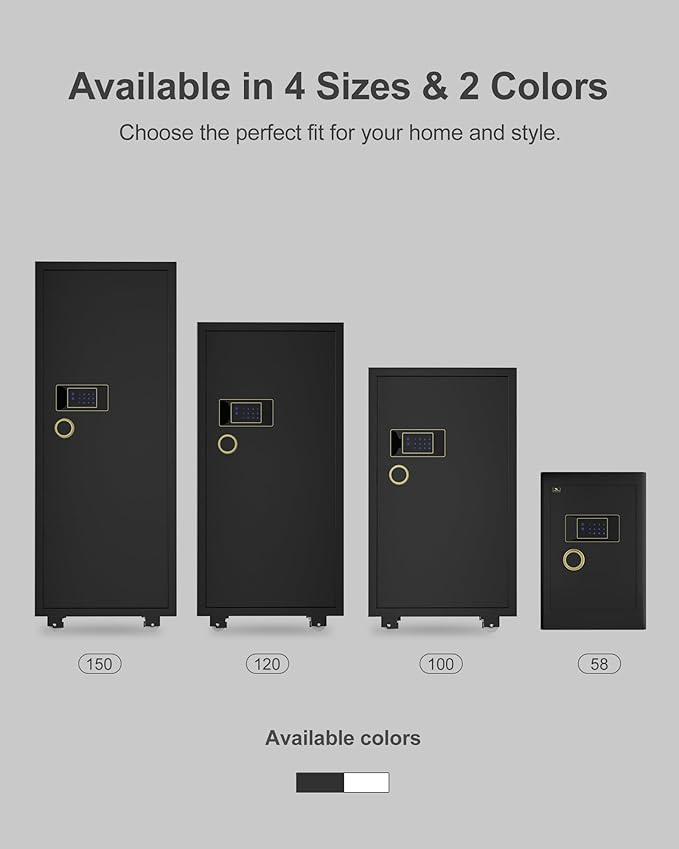 TIGERKING 17.6 Cu Ft Extra Large Home Security Safe – Touchscreen Lock, Heavy-Duty Steel Construction, Internal Compartment, Jewelry & Luxury Items, Ideal for Home or Office (Black, Classic Style)