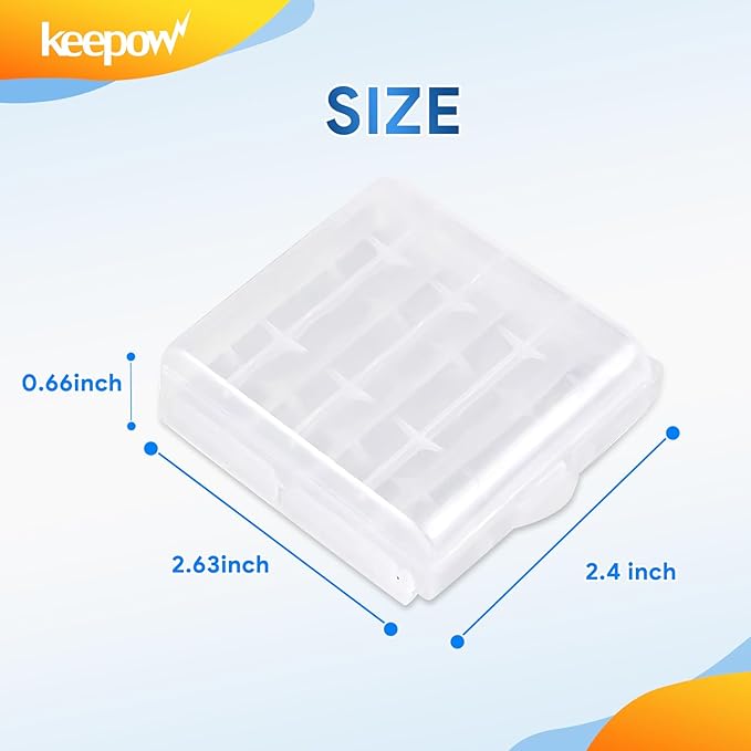 KEEPOW 9 Pcs AA/AAA Battery Storage Case Holder Box, Clear Color