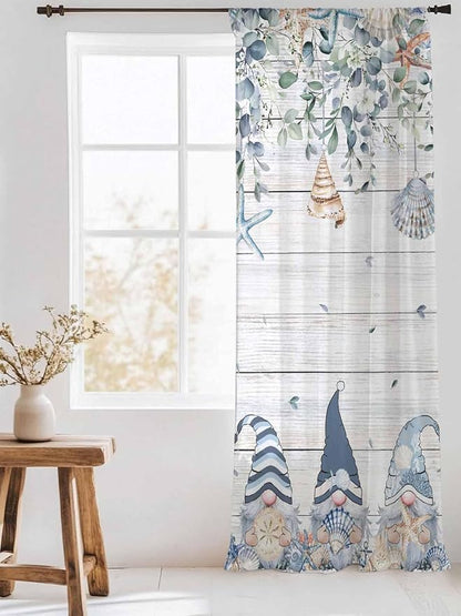 Sheer Curtains 84 Inches Long, Coastal Eucalyptus Leaf Semi Sheer Curtains - Image 3