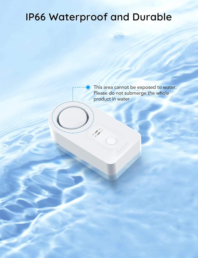 Govee Water Leak Detectors 2 Pack, 100dB Adjustable Audio Alarm Sensor, Sensitive Leak and Drip Alert, for Kitchen Bathroom Basement (Cannot Connect to Wi-Fi Directly)
