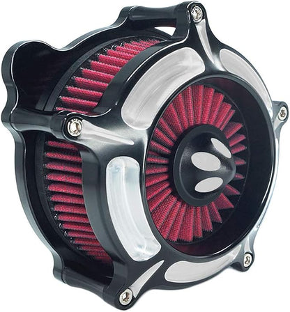 Air Filter Intake Motorcycle Turbine Cleaner Kit Cnc Cut Chrome - Image 4