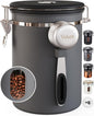 Veken Coffee Canister with Window, Airtight Stainless Steel Kitchen Food by Veken
