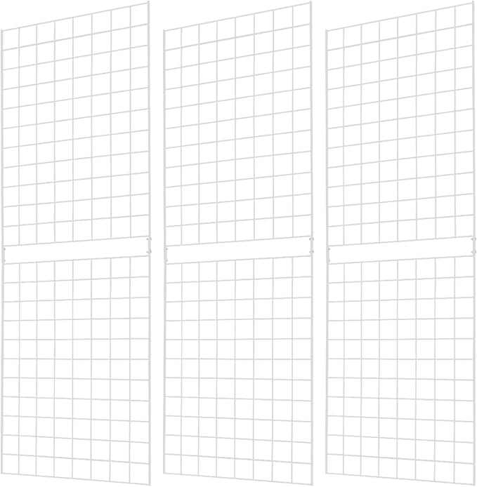 7RiversART Grid Wall Commercial Grade Gridwall Panels – Heavy Duty Grid Panel for Any Retail Display Wall Grid 2' Width x 6' Height, White (Pack of 3) Easily Portable