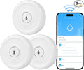 Douevo WiFi Water Leak Sensor, 100 dB Water Alarm Leak Detector, for Home, Basement, Bathroom, Kitchen(3 Pack)