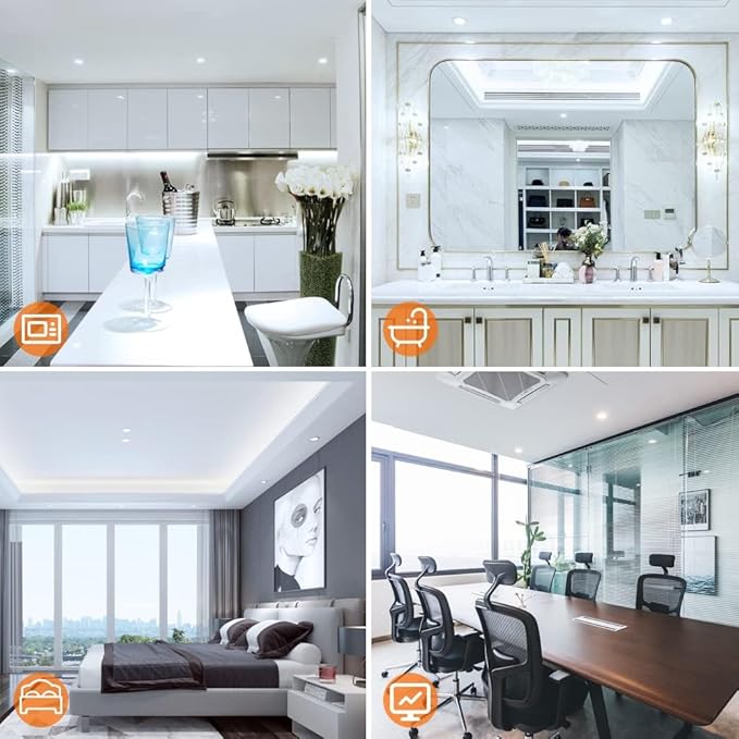 inShareplus 6 Pack 2 Inch LED Recessed Lighting, Downlight Dimmable 3W (35W Equivalent), 5000K Daylight White, CRI80, Recessed Light Fixtures with LED Driver