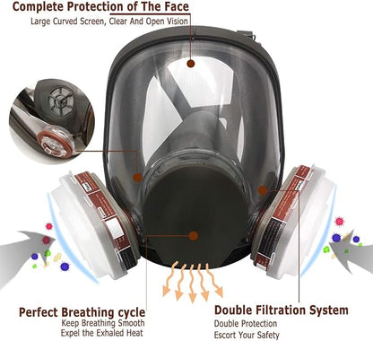 Full Face Respirаtor Reusable, Organic Vapor Respirаtor Compatible - Image 3