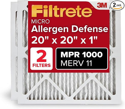 Filtrete 20x20x1 AC Furnace Air Filter, MERV 11, MPR 1000, Micro Allergen by Filtrete