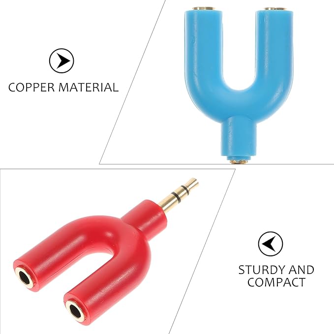 COHEALI 6pcs Audio Splitter Adapter to Headphone Splitter for Laptop Tablet Stereo Aux Cable with Strong Signal Transmission for Sharing Music and Movies with Partner