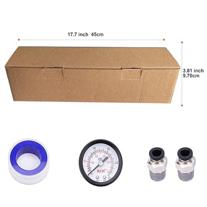 RIH Pneumatics 1/2"NPT Auto Drain Air Filter Pressure Regulator Combo Piggyback - Image 7