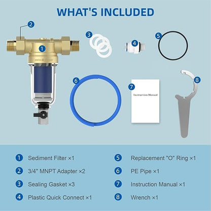 90 Micron Disc Spin Down Sediment Filter, Reusable ＆ Anti-Clog Whole House - Image 7