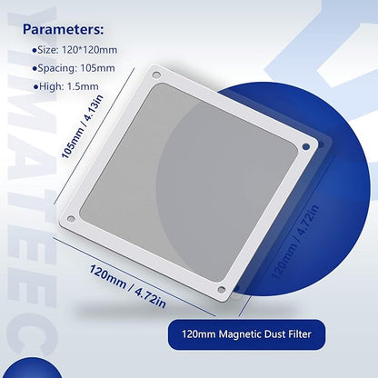 Dust Filter PC 120mm for Computer Cooler/PSU/Routers Nylon 80 Mesh, Magnetic - Image 4