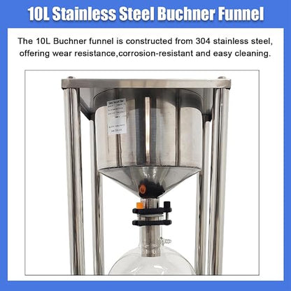 10L Vacuum Buchner Funnel Filtering Kit Glass Vacuum Suction Filter - Image 5