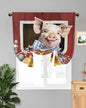 Tie Up Curtains for Windows, Pig Sunflowers Adjustable Balloon Nature Linen by Anzona