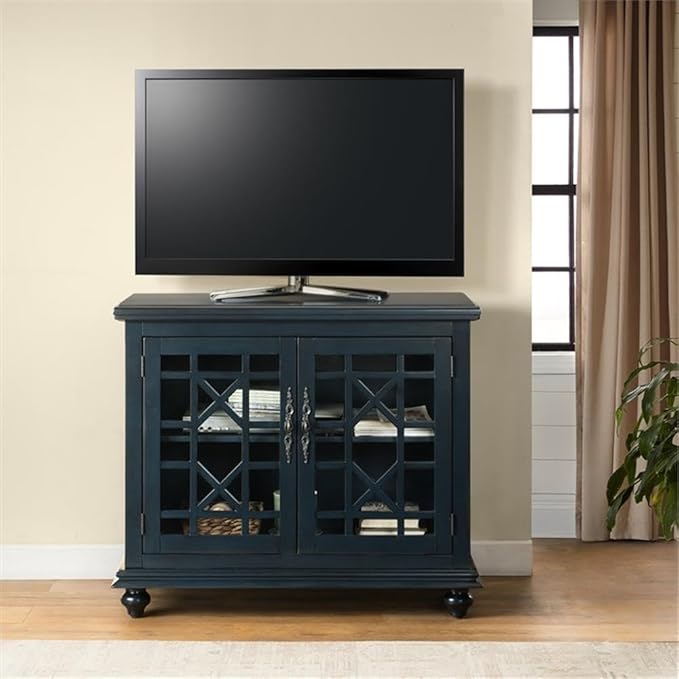 Martin Svensson Home Avalon Small Spaces Accent Cabinet TV Stand, 38" W x 32" H Catalina Blue