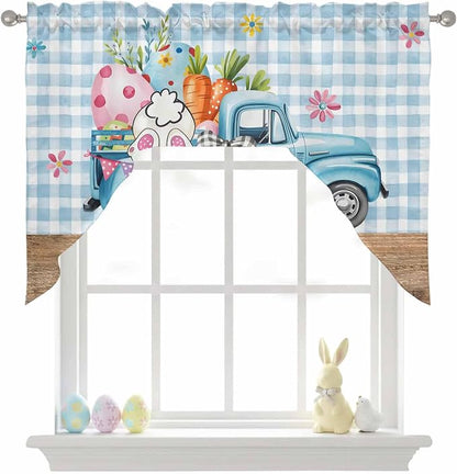 Swag Valance Curtains, Easter Truck - Image 9