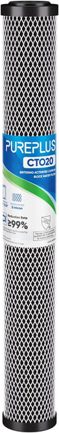 PUREPLUS 5 Micron 20" x 2.5" Whole House CTO Carbon Sediment Water Filter by PUREPLUS