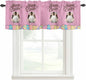 Pink Easter Curtain Valances for Windows, Kitchen Valance Window Treatment by Unknown