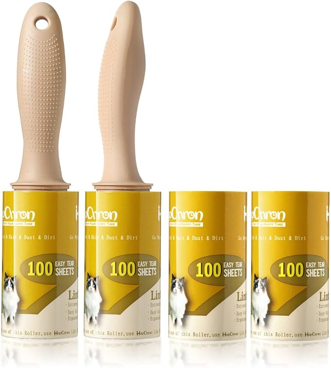 HapChron Lint Rollers for Pet Hair Extra Sticky [400 Sheets/2 Handles], Lint Remover Go Beyond Animal Fur, Dust and Other Dirt, Dog & Cat Hair Remover Rollers for Clothes, Furniture, Carpet, Car etc