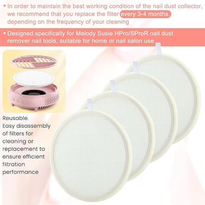 4 Pack Nail Dust Collector Replacement Filter - Image 8