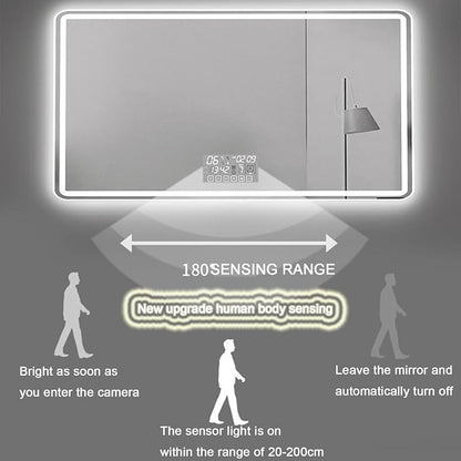 Smart Lighted Bathroom Mirror for Wall，Illuminated LED Bathroom Mirror，Lighted - Image 4