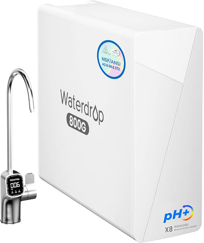 Waterdrop X8-Alkaline Mineral pH+ Tankless Reverse Osmosis System, NSF/ANSI by Waterdrop