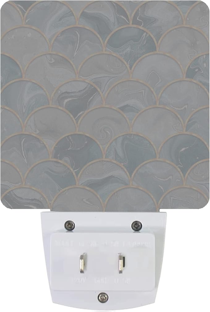 Smoaffly Mermaid Fish Scales Marble Night Light Plug-in LED Nightlights Auto Sensor Night Lamp Dusk-to-Dawn Lamp Home Decor for Nursery Children Girls Boys