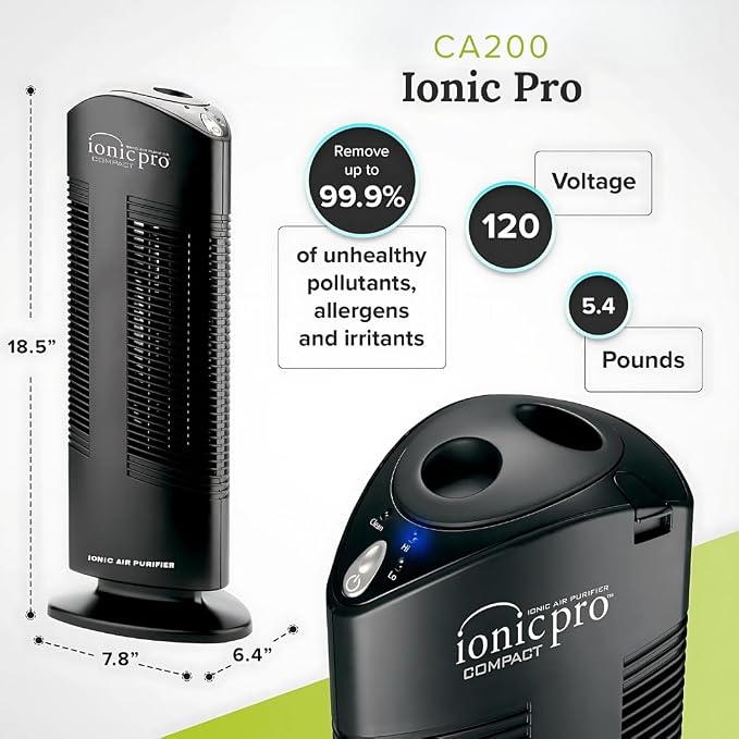 Ionic Pro Compact Ionic Air Purifier, 250 sq ft Room Capacity - Image 3