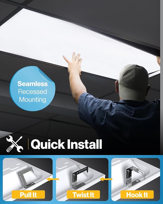 Sunco 30 Pack 2x4 LED Flat Panel Light Drop Ceiling Office Shop Commercial Warehouse Fixture, 6500 Lumens, Selectable Features, 30W/40W/50W, 4000K/5000K/6000K, Dimmable (0-10V), Dustproof ETL.