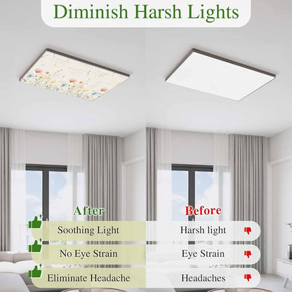 Fluorescent Light Covers for Ceiling Lights Spring Poppy Floral Magnetic Light - Image 5