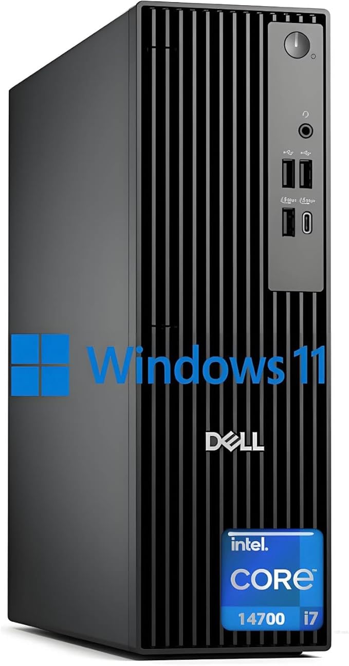 Dell Pro Slim QCS1250 Business Desktop, New OptiPlex Version, Intel Core i7-14700(20 Core, 28 Threads), 32GB DDR5 RAM, 2TB PCIe SSD, Ultra-Quiet Design, Dual 4K Monitor Support, USB-C, Windows 11