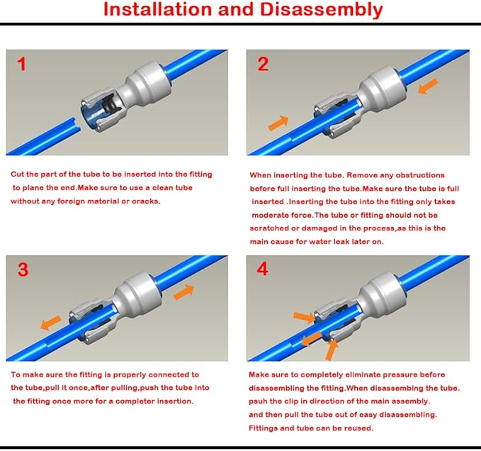 YZM 1/2" Male Thread x 1/4" OD tube Quick Connector fittings Water Purifiers - Image 4
