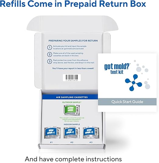 (3 ROOM) Refills for GOT MOLD?® Test Kit | Air-O-Cell® Spore Trap Air Sampling Cassettes | Full Mold Type & Quantity Analysis | 1, 2 or 3 Room | Reusable BioVac™Air Sampler NOT Included | 3 ROOM