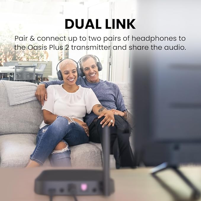 Avantree Oasis Plus 2 Bluetooth 5.3 Transmitter for TV w/Optical or AUX Output, Wireless Adapter for Headphones/Speaker, aptX-Adaptive, Remote Volume Control, Soundbar Passthrough
