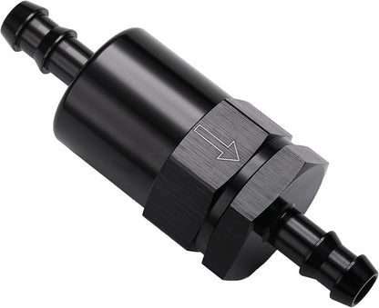 3/8" Billet Inline Fuel Filter 30 Micron Aluminum Black by Podavelle